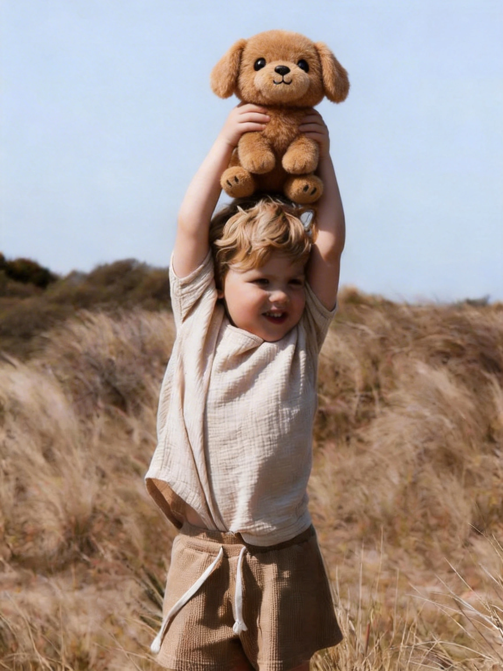 Child holding Coco AI plush companion